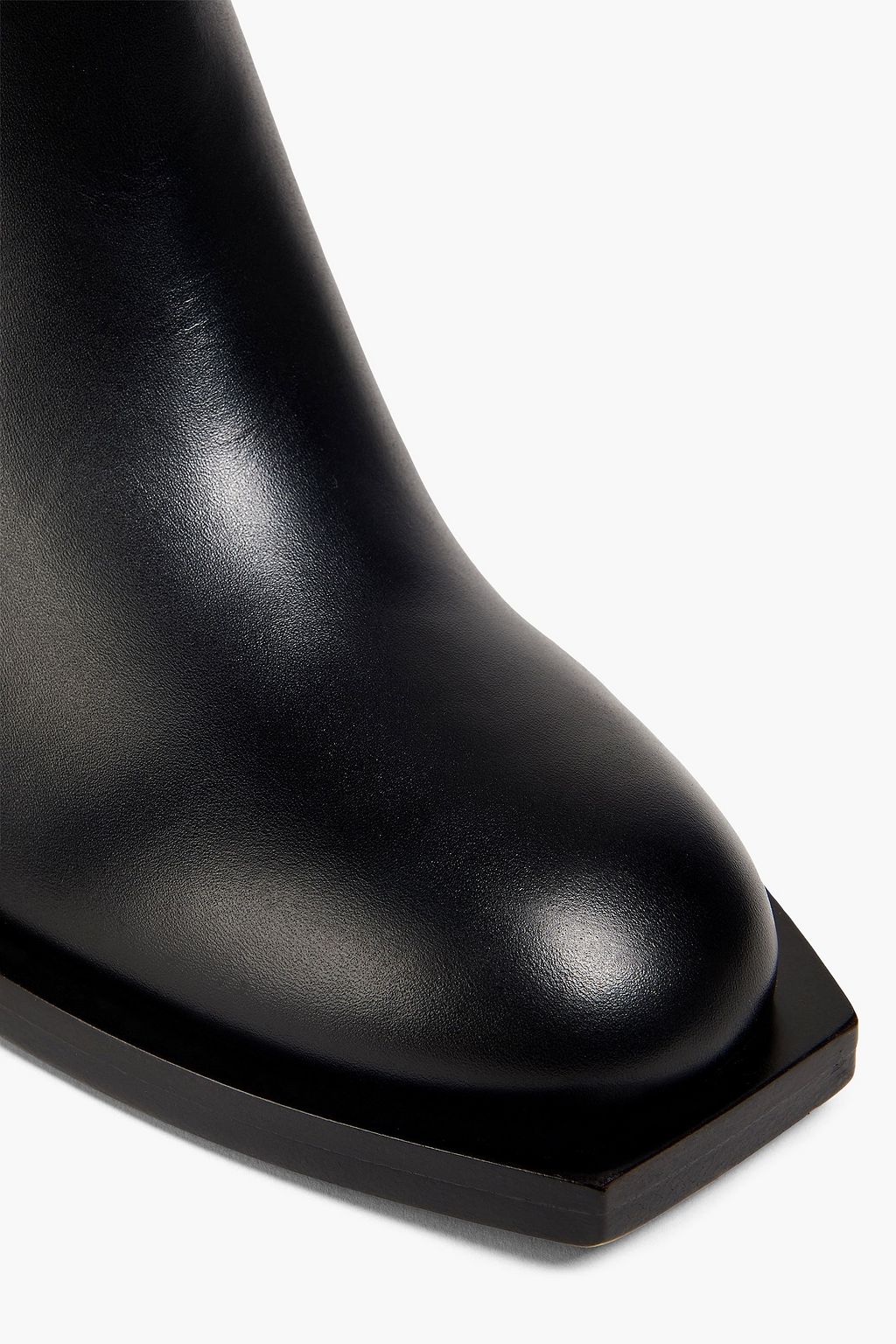 BURBERRY Checked wool-felt and leather ankle boots