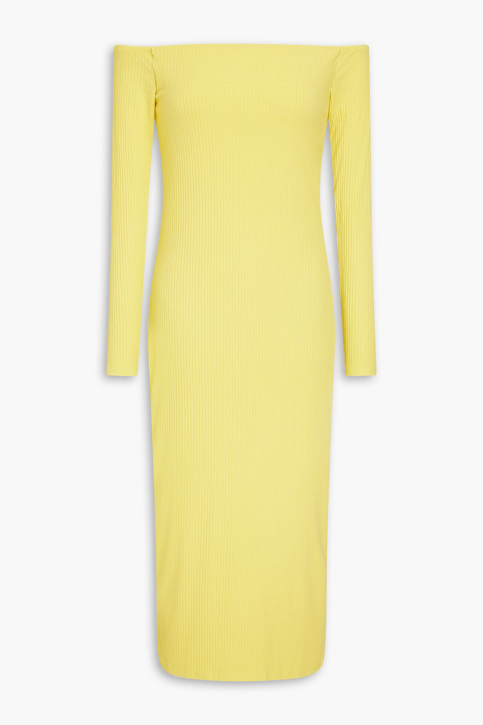 A Coste off-the-shoulder ribbed jersey midi dress
