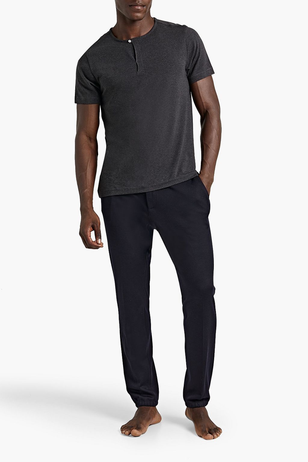 HAMILTON AND HARE Lyocell-blend jersey pajama top