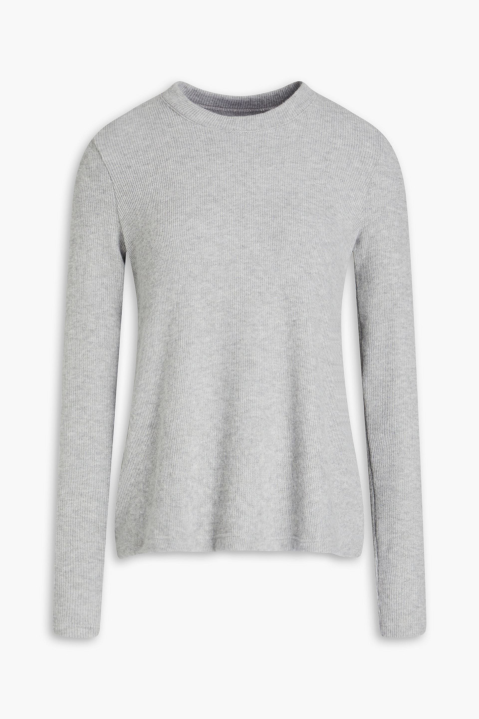 Enza Costa Ribbed-knit Top In Light Grey