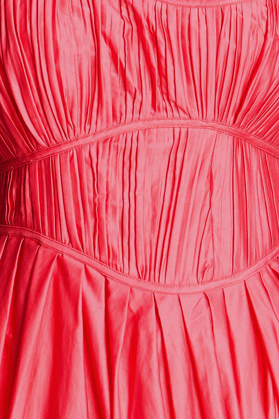 AJE NYA PLEATED COTTON-TAFFETA MIDI DRESS