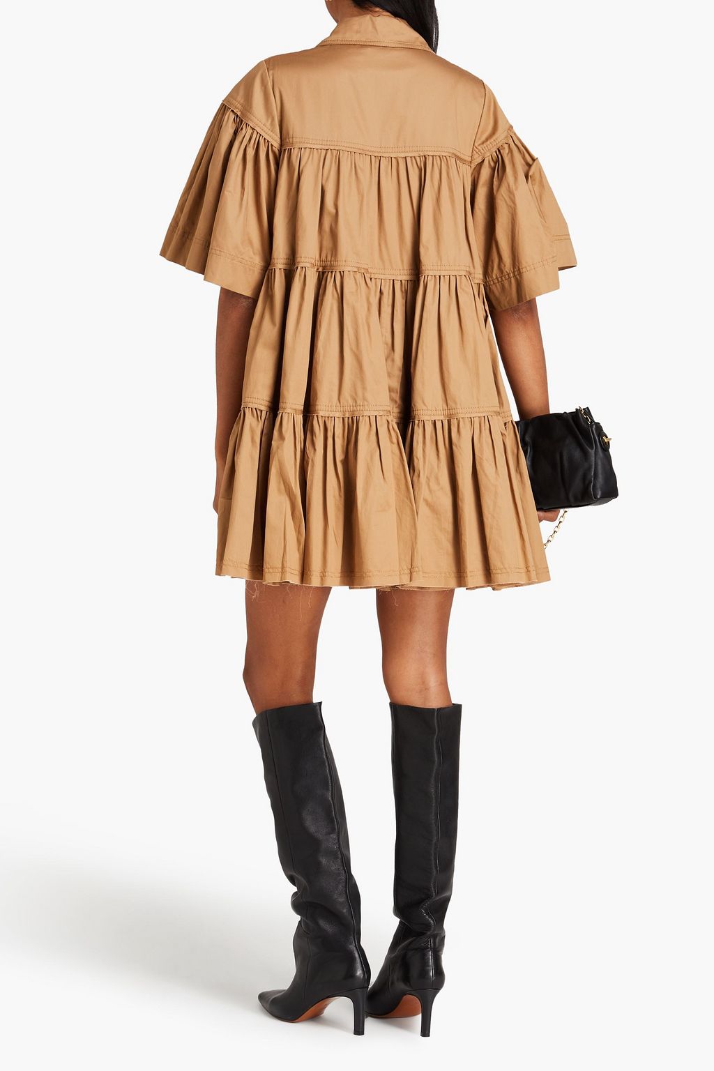 AJE. Lana tiered cotton-poplin mini dress