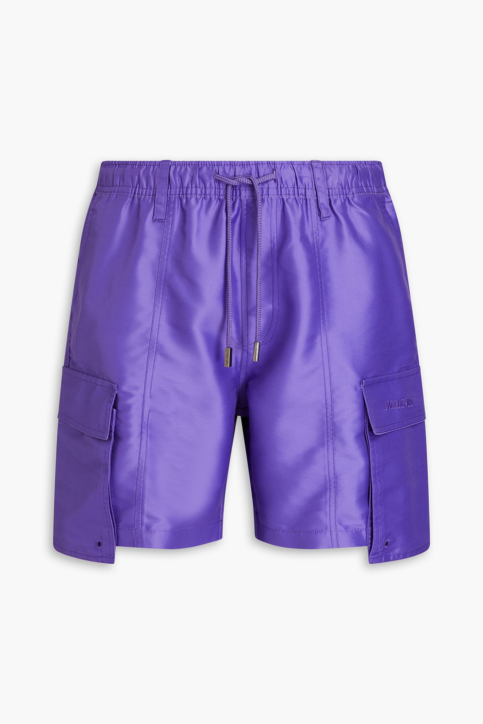 Jacquemus De Bain Mid-length Embroidered Swim Shorts In Purple