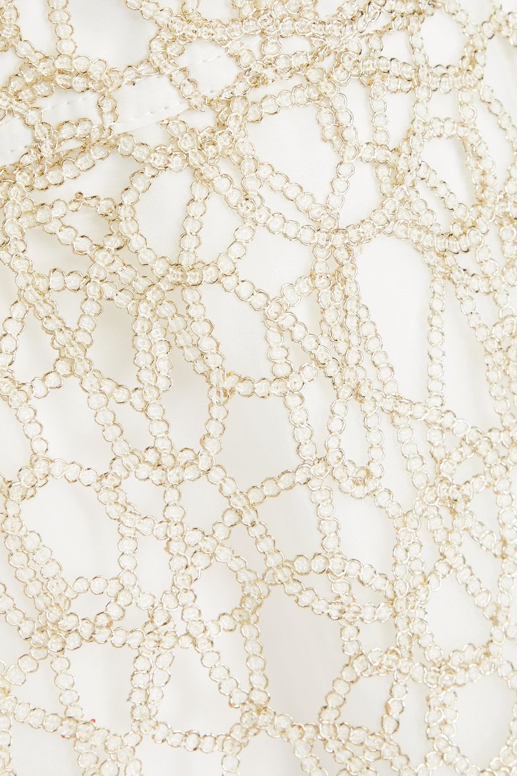 AJE. Patina metallic macramé lace midi skirt