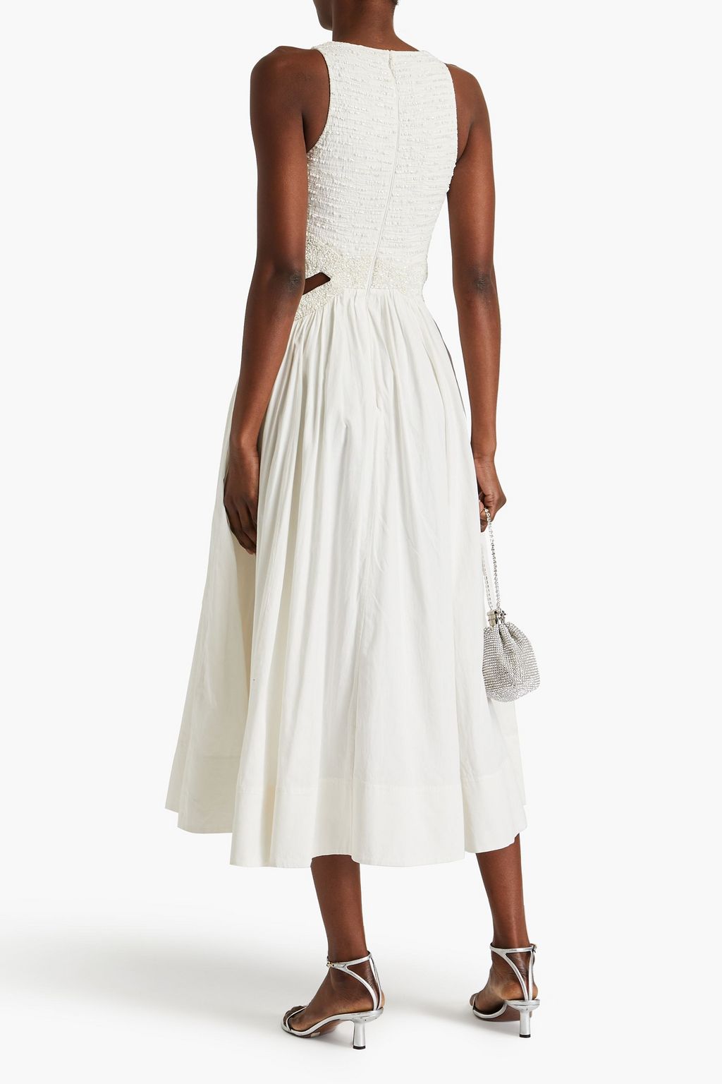 AJE. New Catara embellished cotton-poplin midi dress