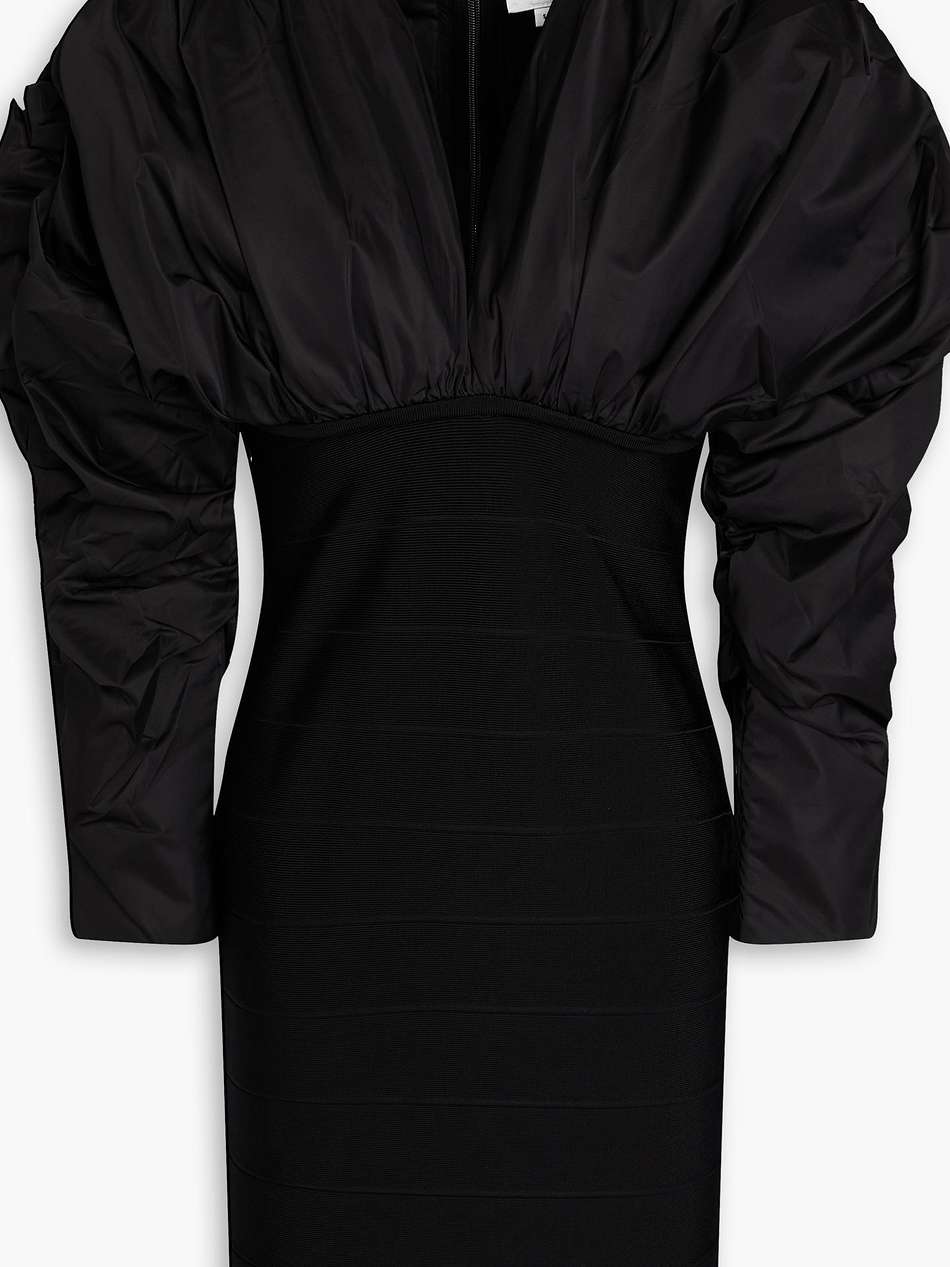 ruched ponte mini dress