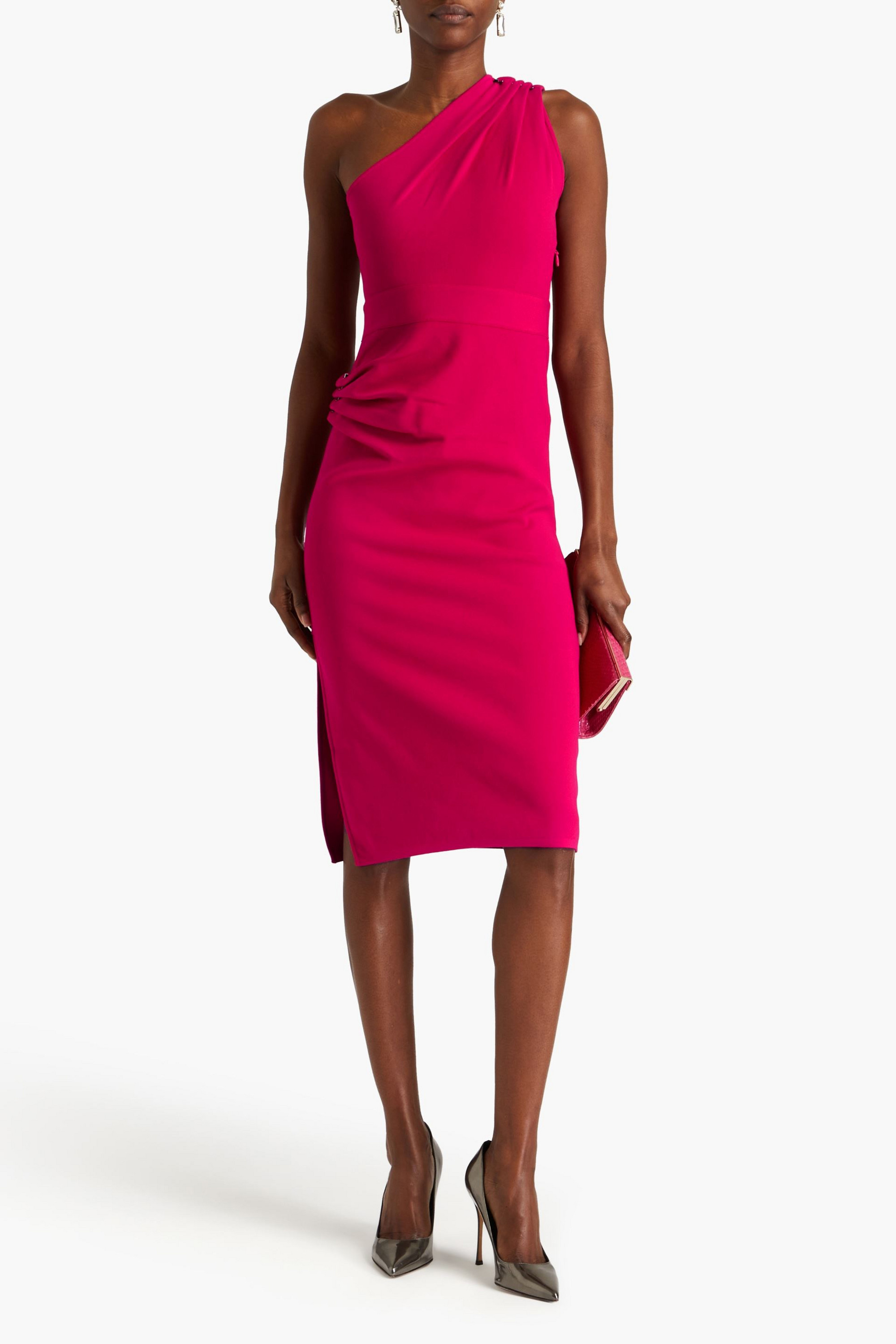 Herve Leger One-shoulder stretch-knit dress