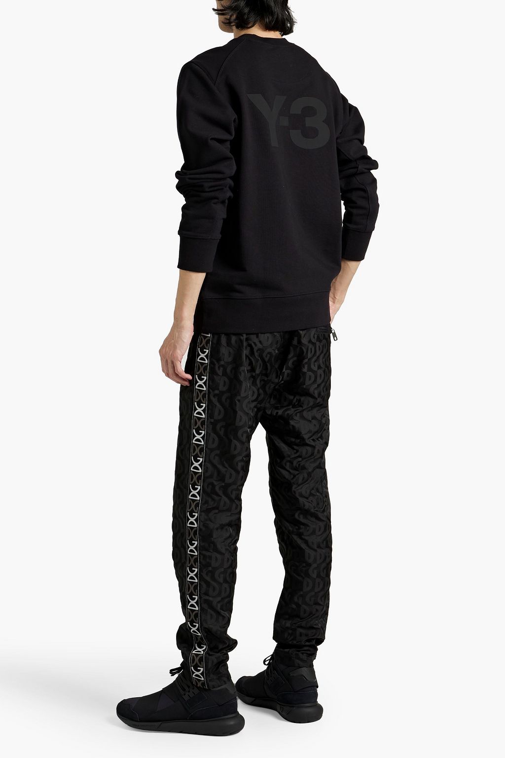 DOLCE&GABBANA Tapered logo-jacquard drawstring pants