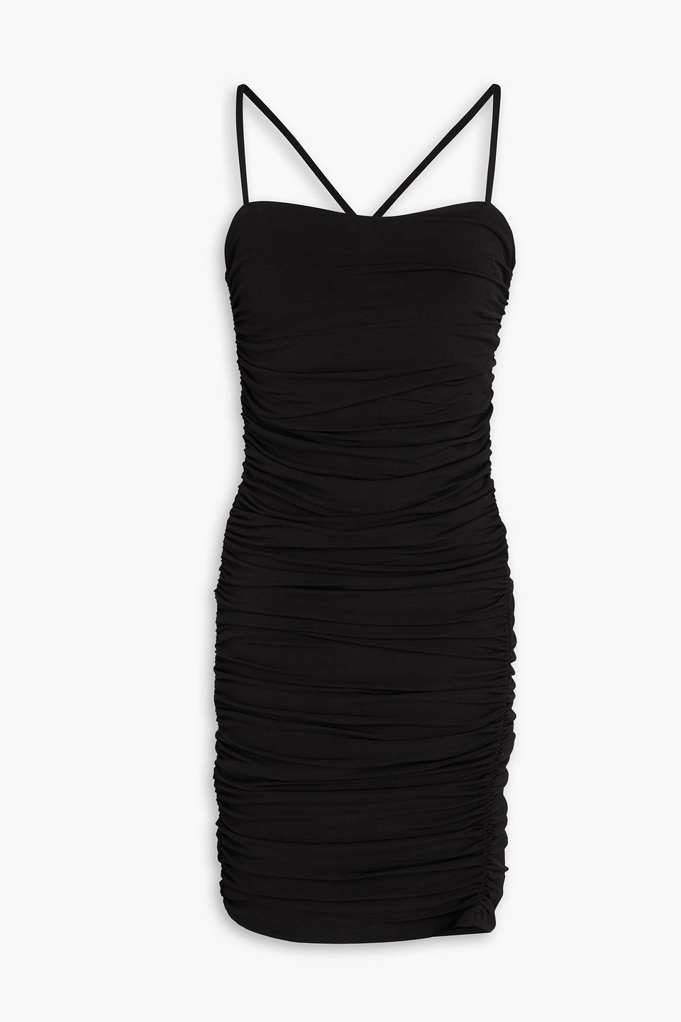 Hervé Léger - Ruched jersey mini dress - Black - L