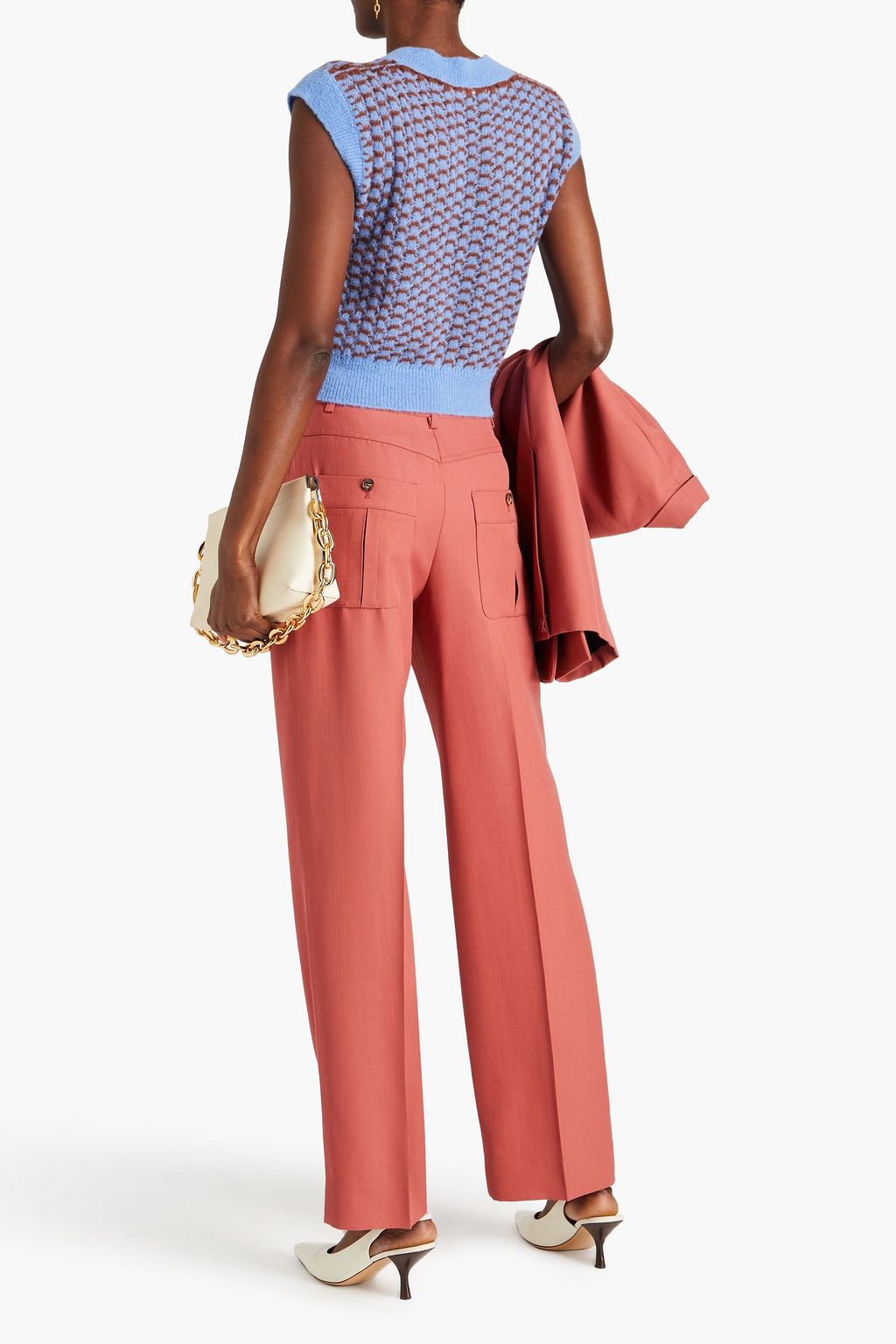 VICTORIA BECKHAM Wool-canvas straight-leg pants