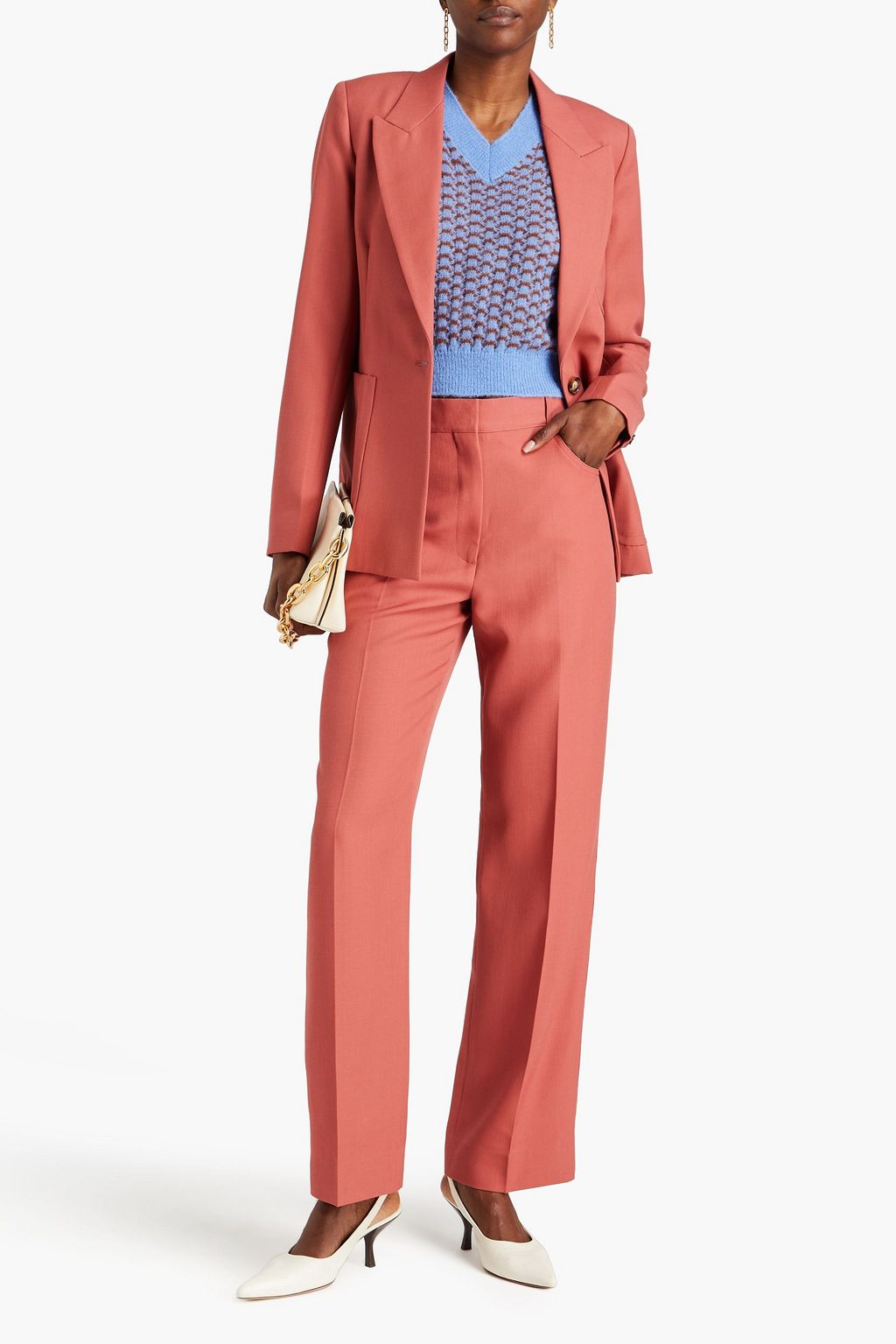 VICTORIA BECKHAM Wool-canvas straight-leg pants