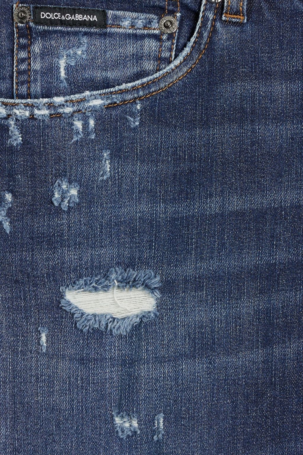 DOLCE&GABBANA Skinny-fit distressed denim jeans