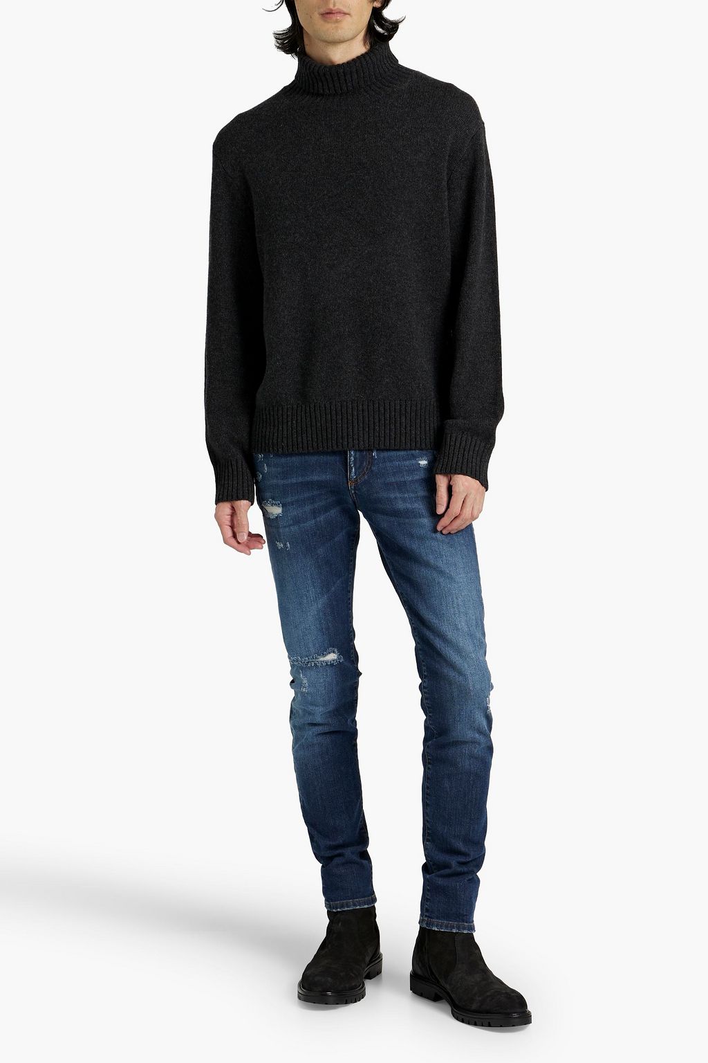 DOLCE&GABBANA Skinny-fit distressed denim jeans