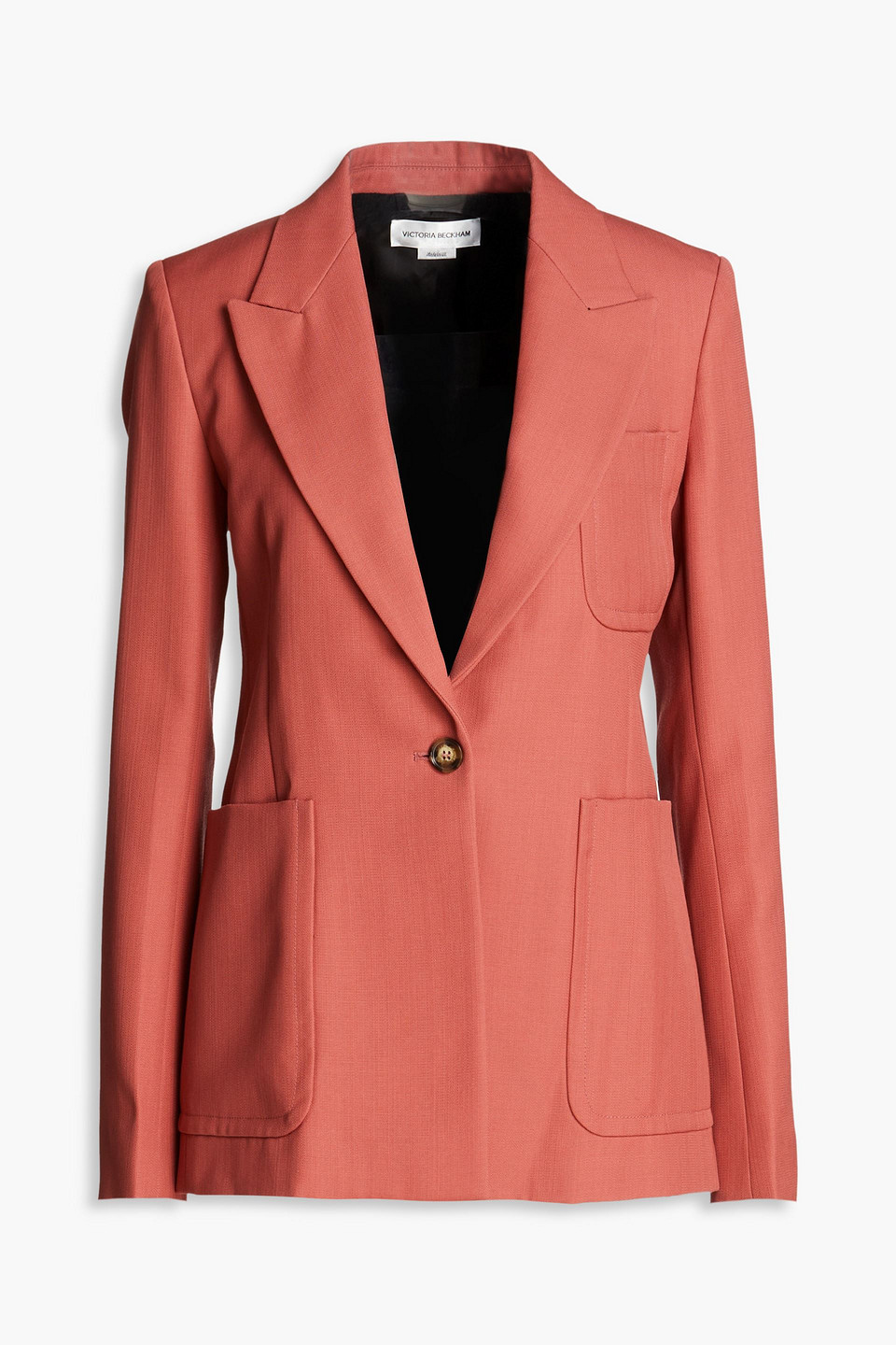 Shop Victoria Beckham Wool-canvas Blazer In Antique Rose