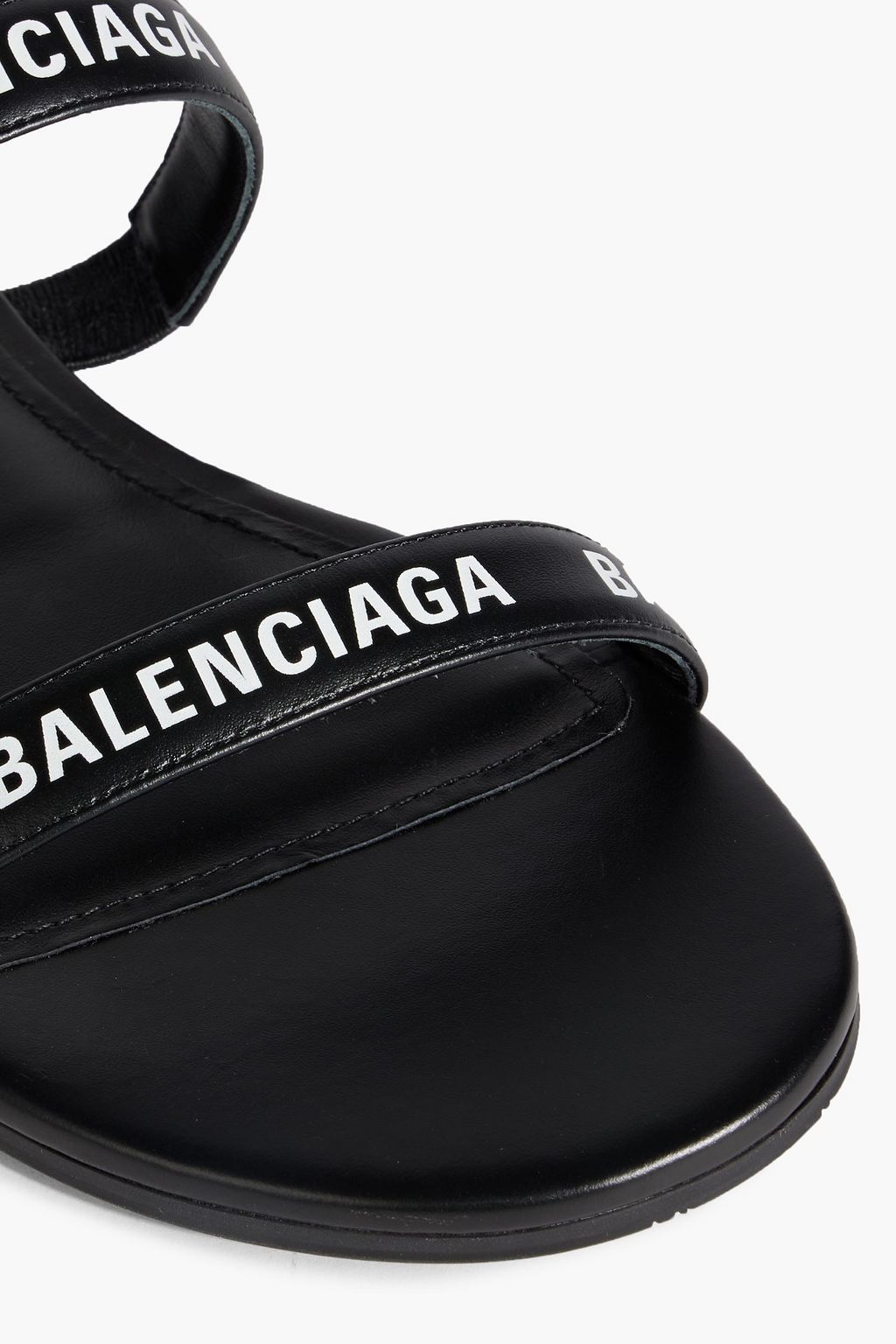 Logo print leather sandals black EU 37.5