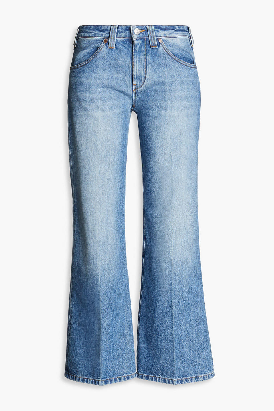 Victoria Beckham Mid-rise Flared Jeans In Mid Denim