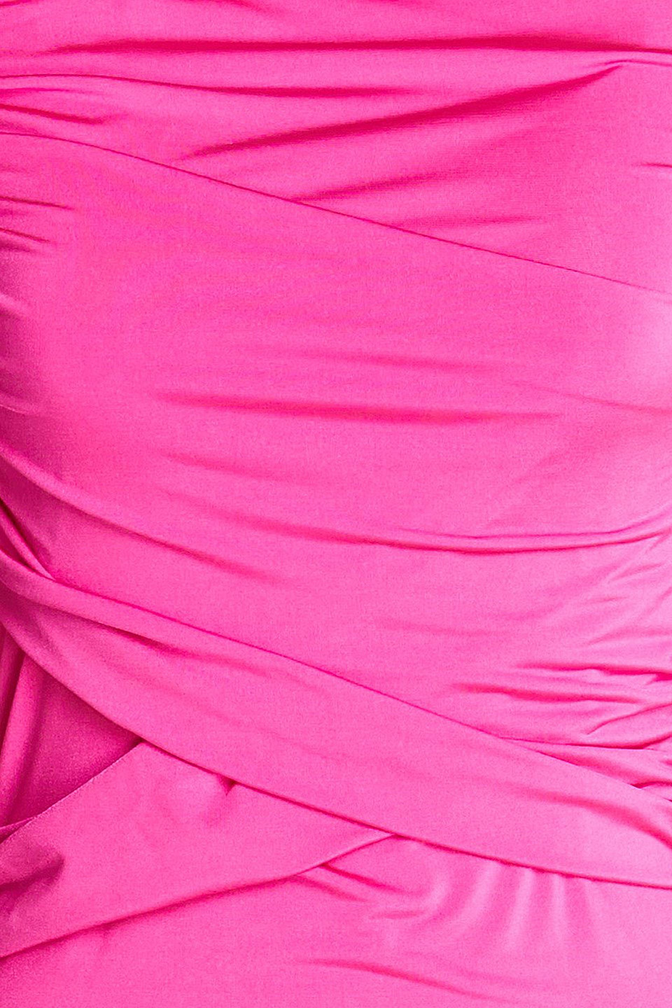 Victoria Beckham Long Sleeve Stretch Shine Wrap Top In Fuchsia
