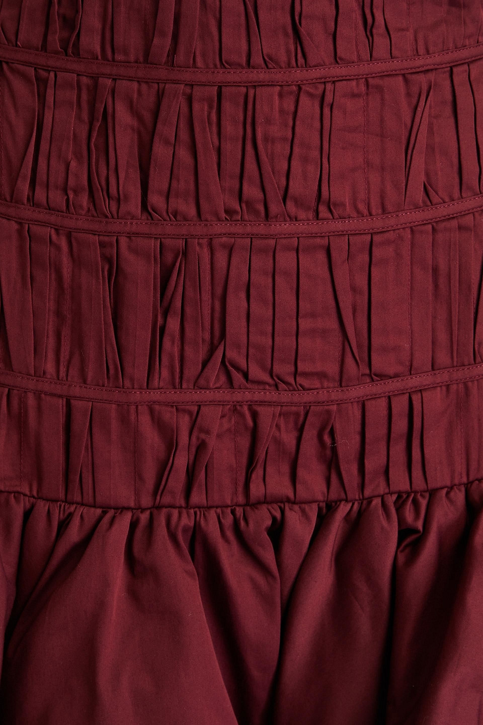 Shop Aje La Vie Plissé Cotton-poplin Mini Skirt In Burgundy