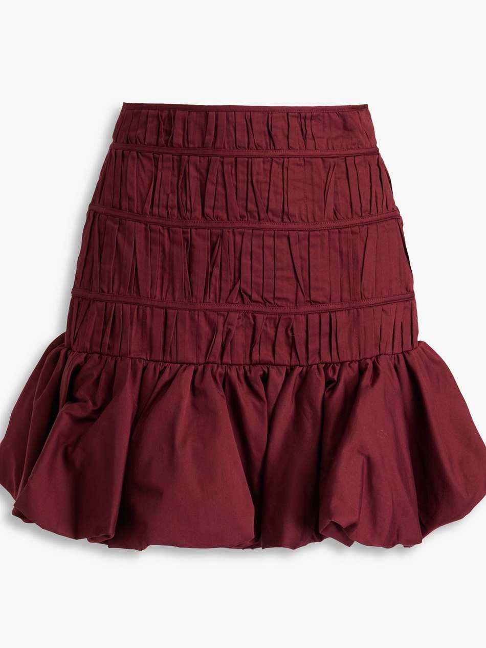 la vie plissé cotton-poplin mini skirt
