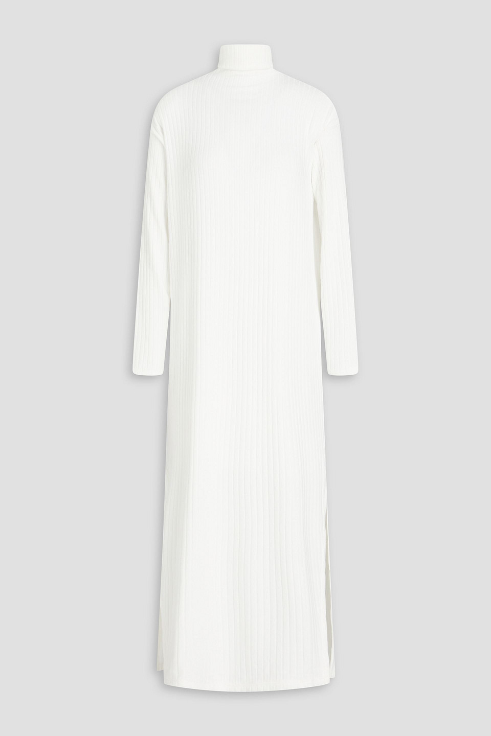 Enza Costa Ribbed-knit Midi Turtleneck Dress In White