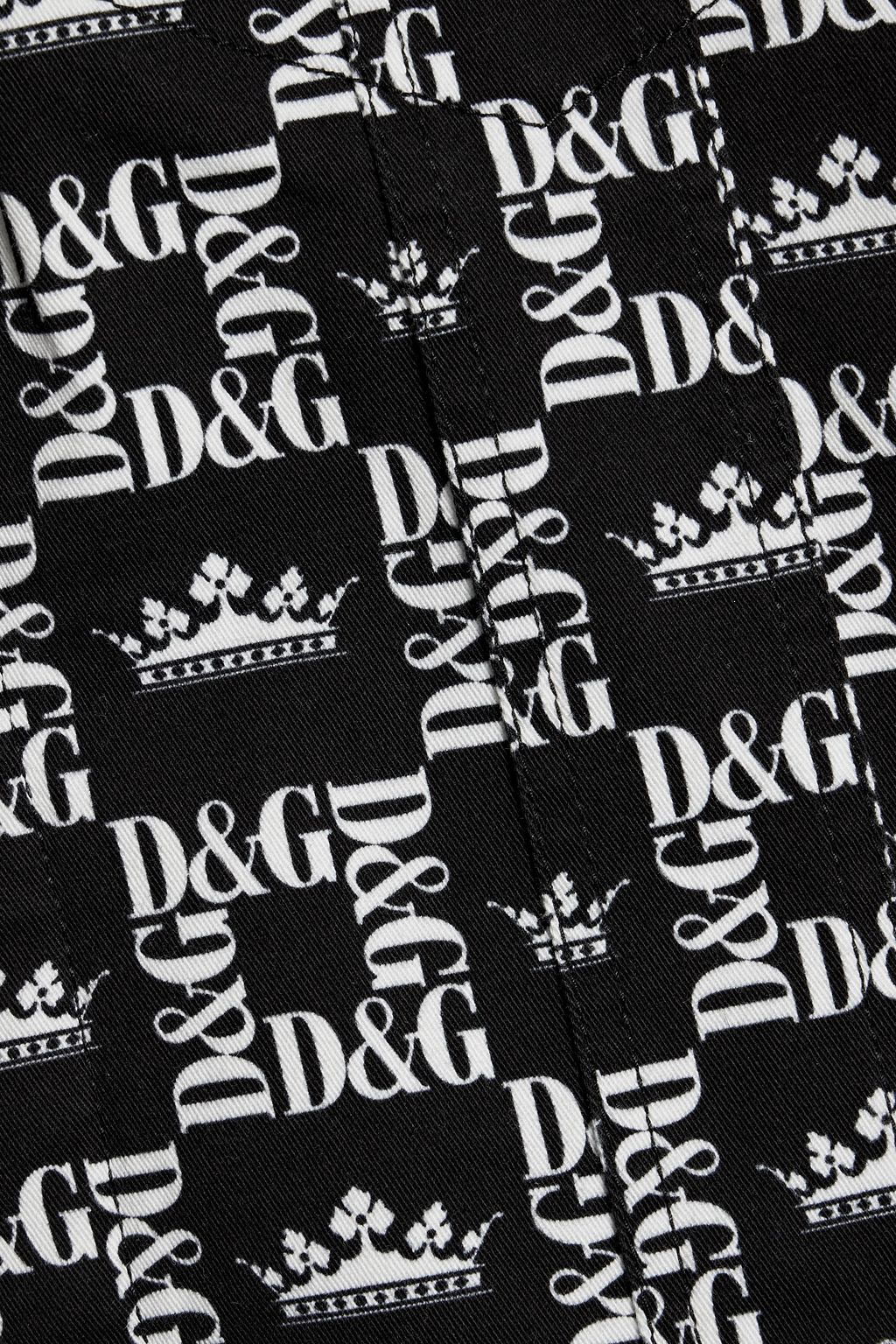 DOLCE&GABBANA جاكيت من التويل المصنوع من مزيج من القطن ومزين بطبعة شعار العلامة