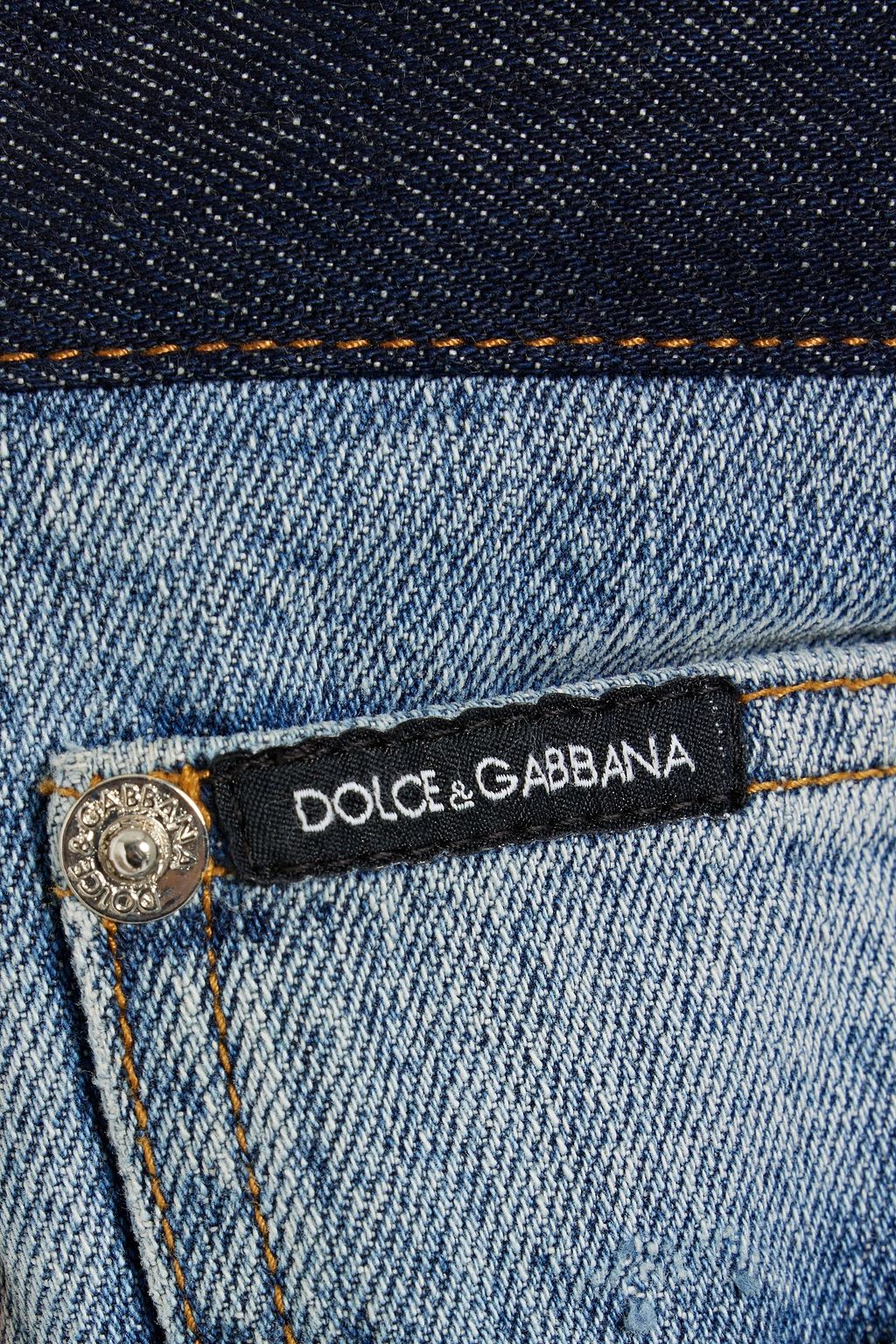 DOLCE&GABBANA Slim-fit distressed denim jeans