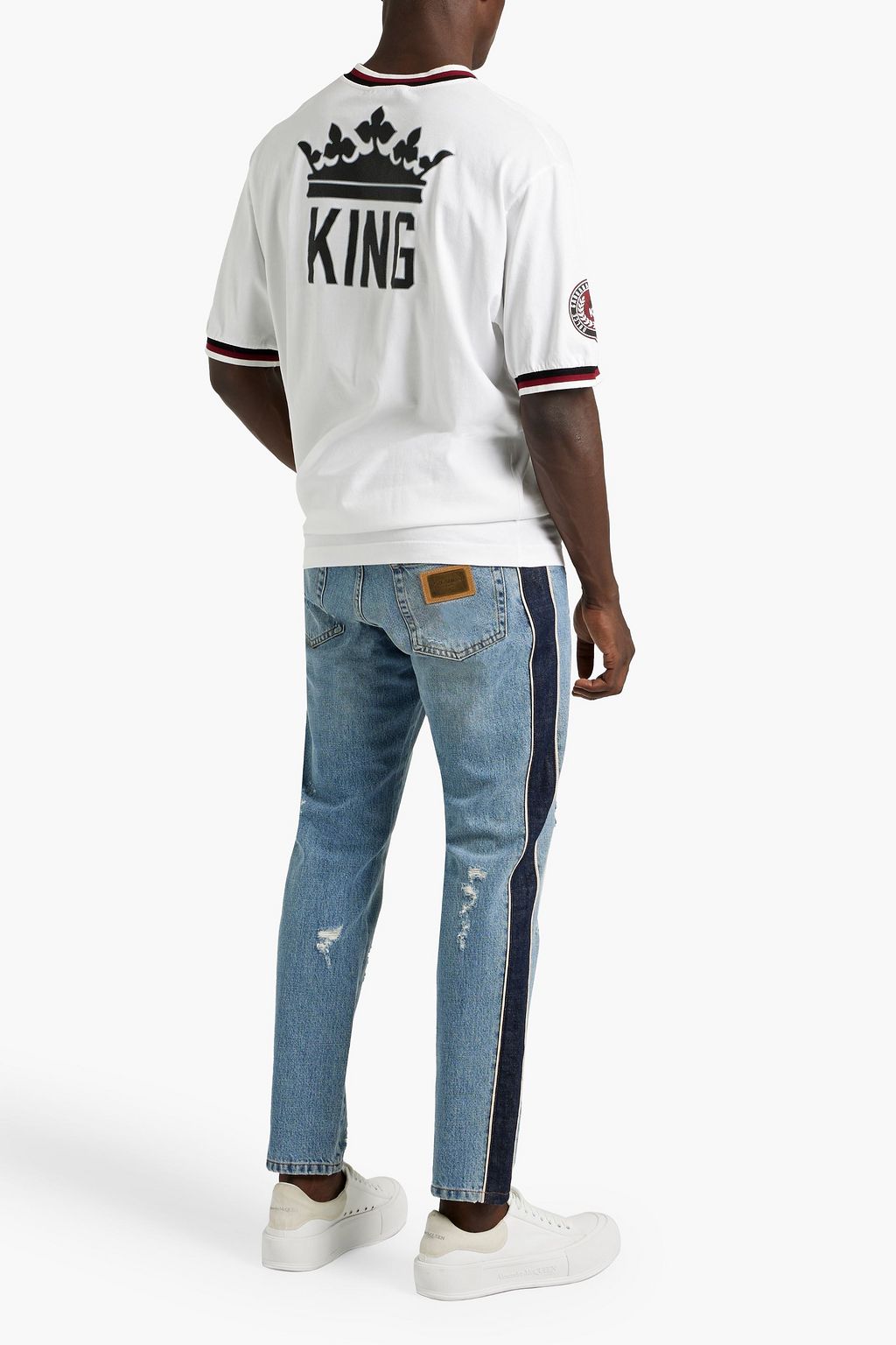 DOLCE&GABBANA Slim-fit distressed denim jeans