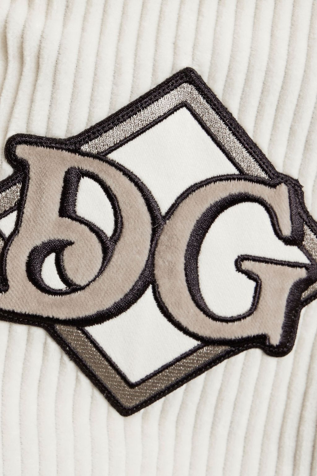 DOLCE&GABBANA جاكيت من المخمل المضلّع القطني برقعة زخرفية