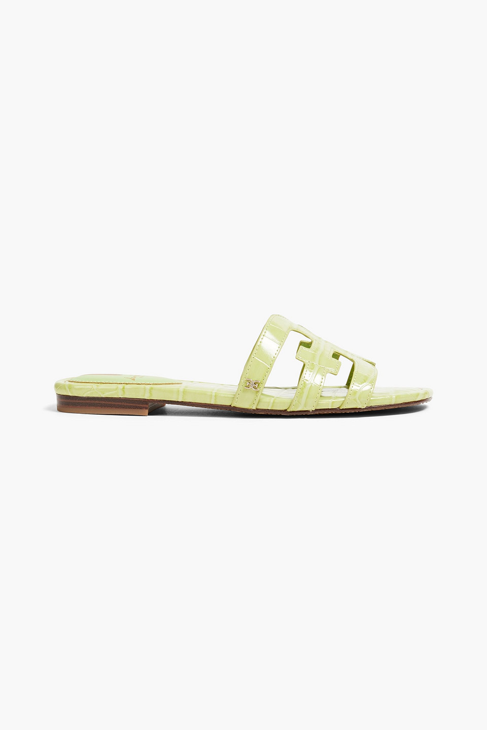 Sam Edelman Bay Faux Croc-effect Leather Sandals In Light Green