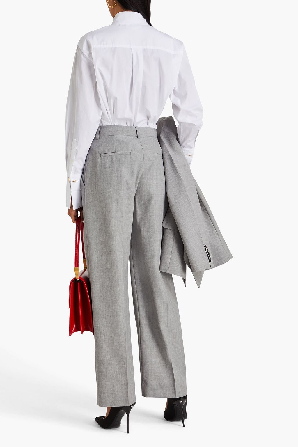 VICTORIA BECKHAM Pleated wool wide-leg pants