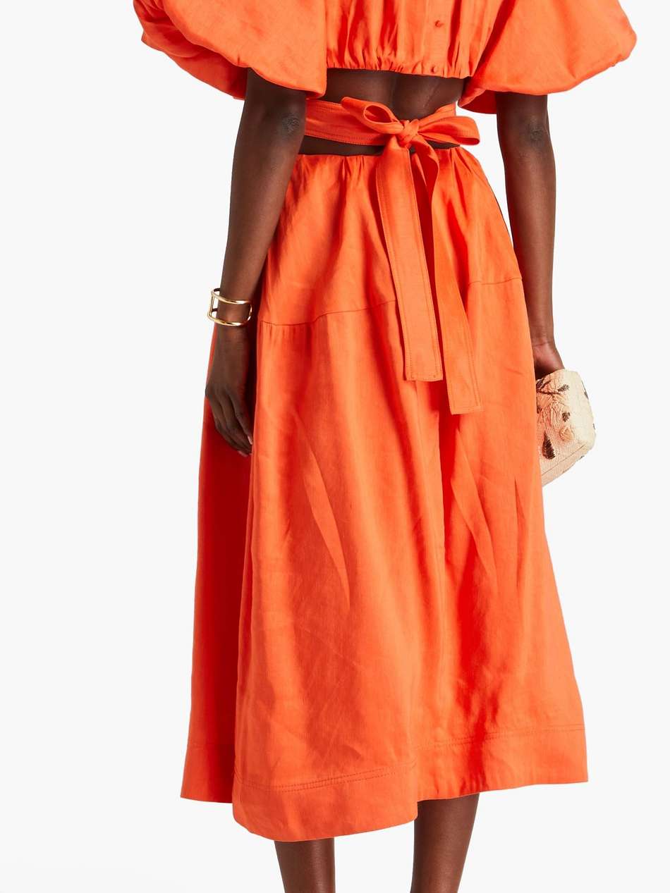 cosette cutout linen-blend midi dress