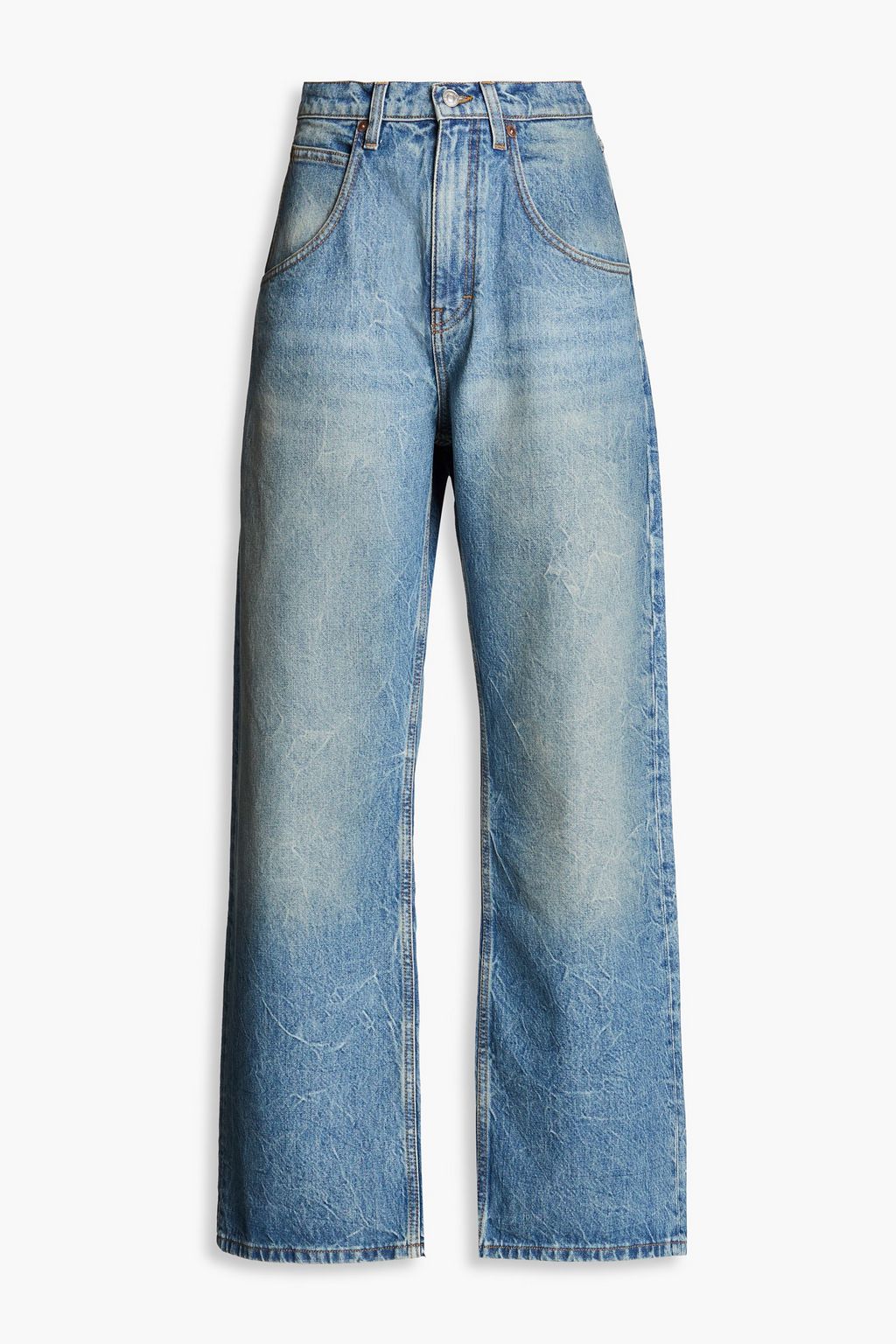 VICTORIA BECKHAM Acid-wash high-rise wide-leg jeans | THE OUTNET