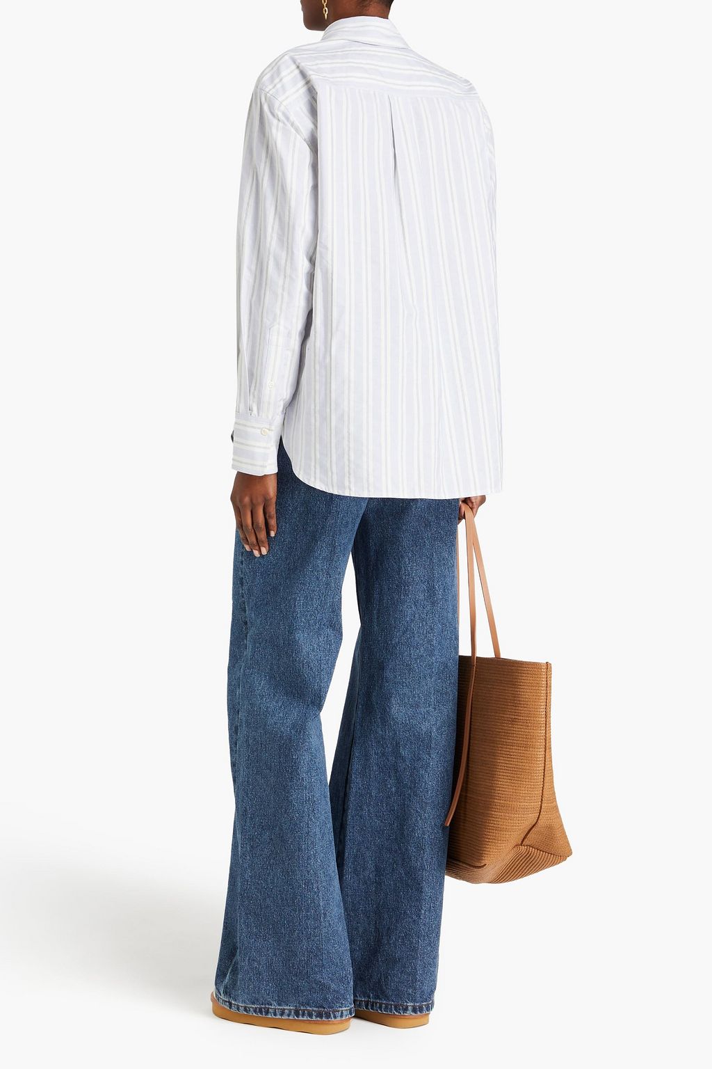 VICTORIA BECKHAM Striped cotton-poplin shirt