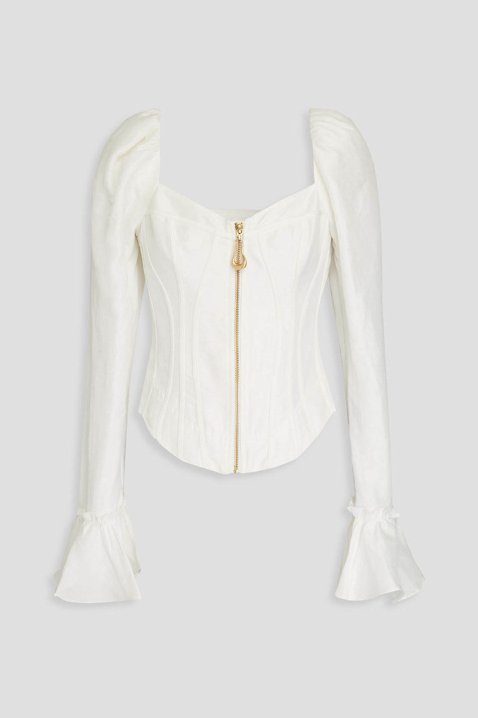 Aje Giselle Linen-blend Blouse In White