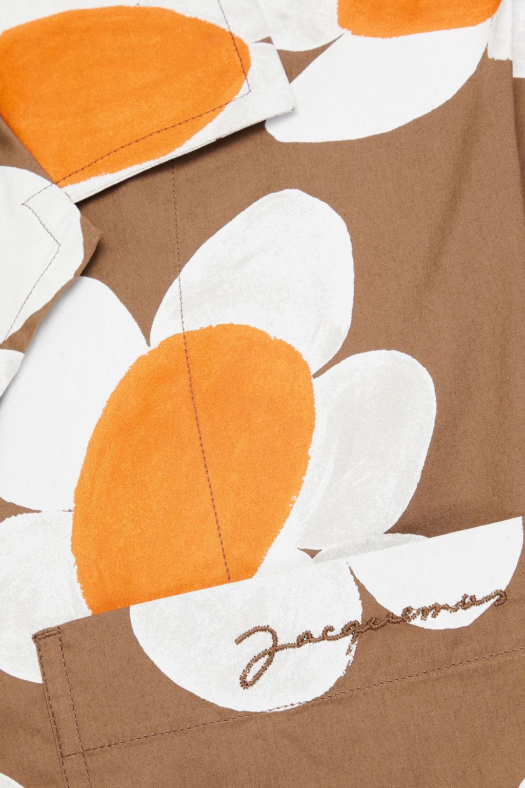 JACQUEMUS قميص “جين” مصنوع من قطن بوبلين بتصميم مطرّز ومزين بطبعة الأزهار