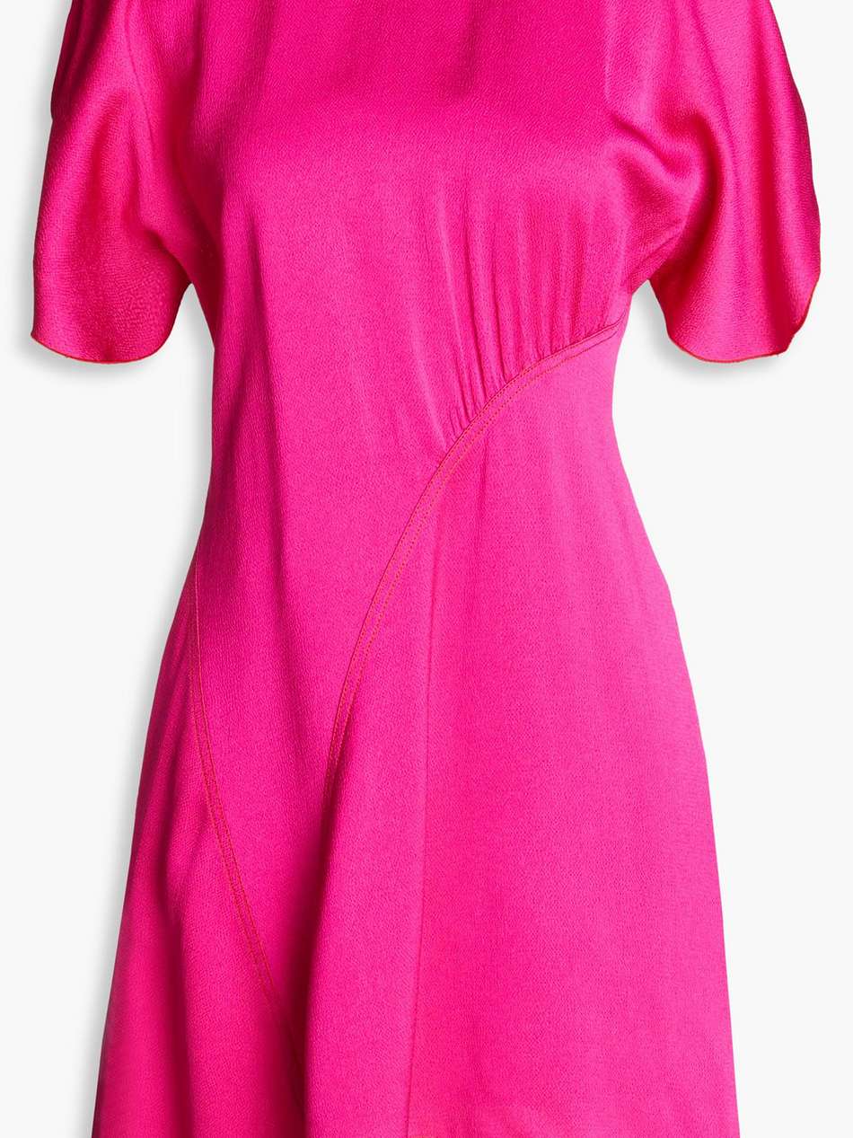 asymmetric satin-crepe mini dress