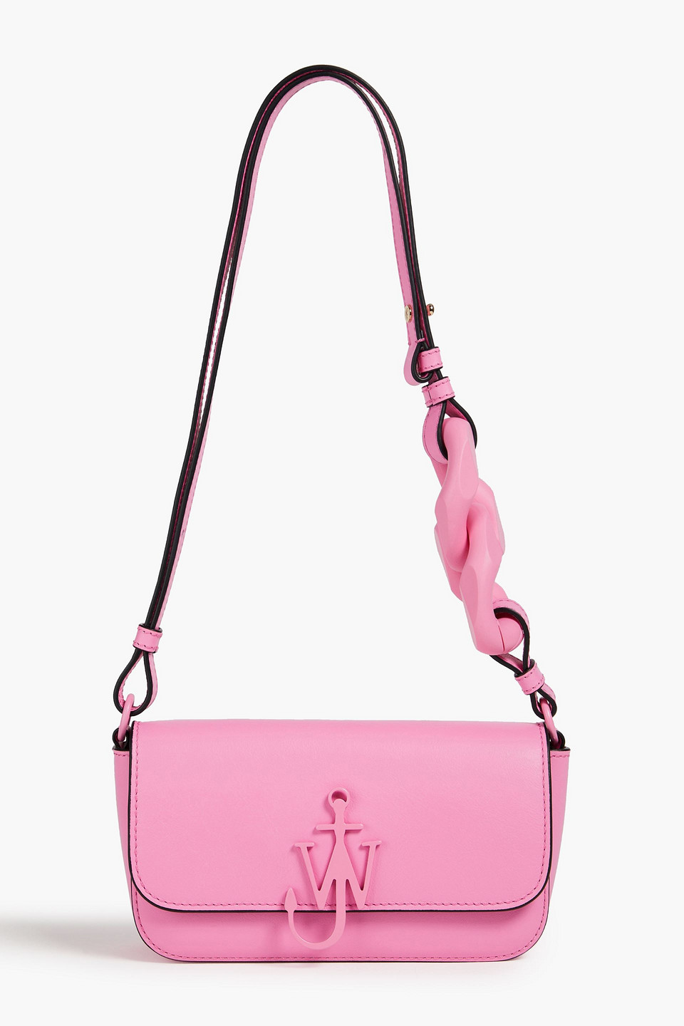 Jw Anderson Pink Leather Anchor Chain Shoulder Bag In Bubblegum