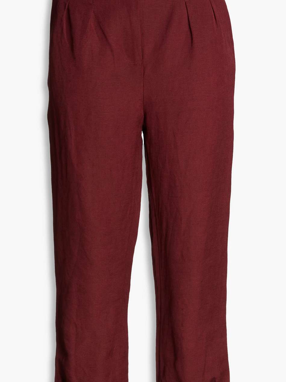annabelle chain-embellished linen-blend tapered pants