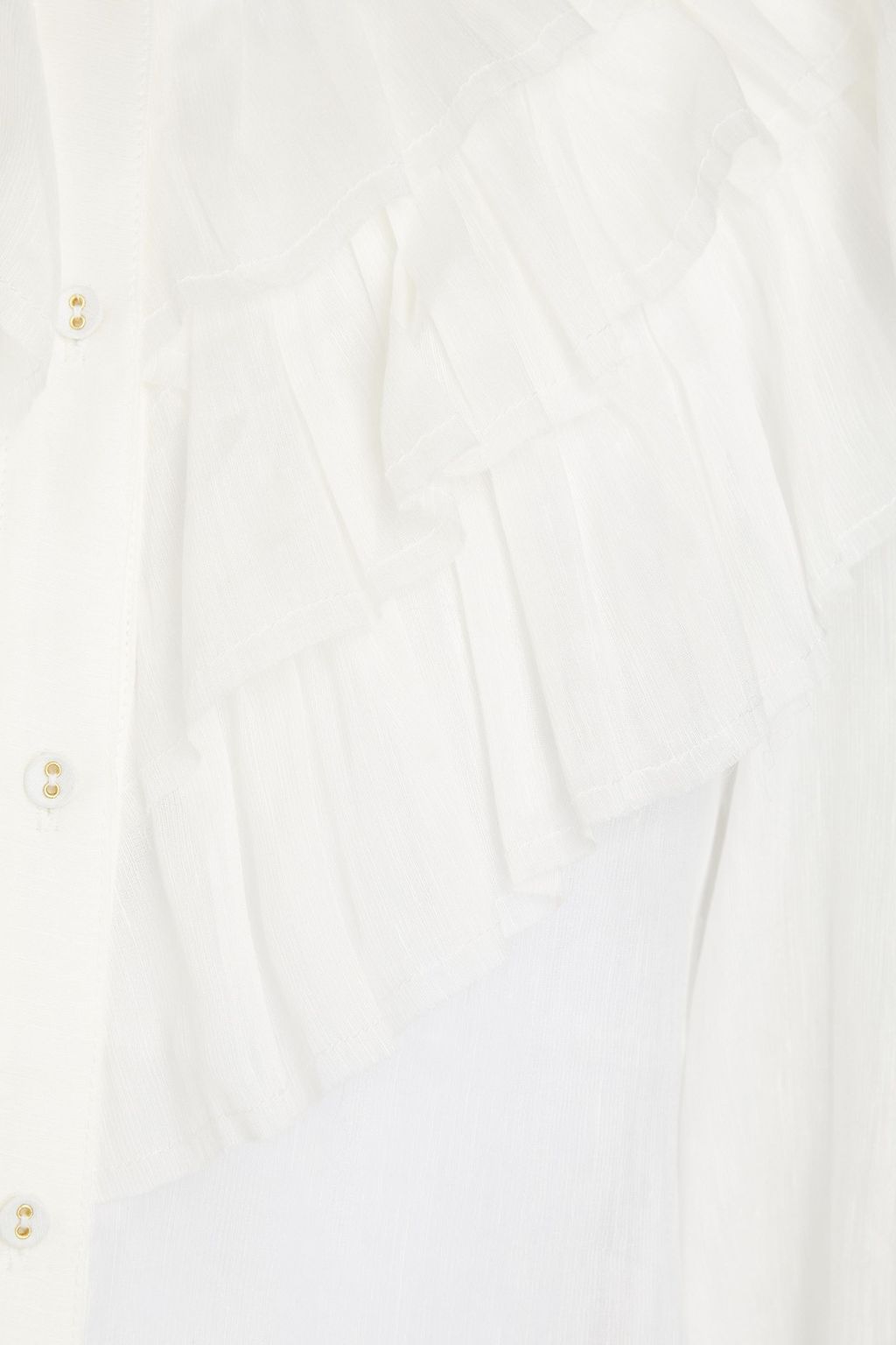 AJE. Serene ruffled linen and silk-blend blouse