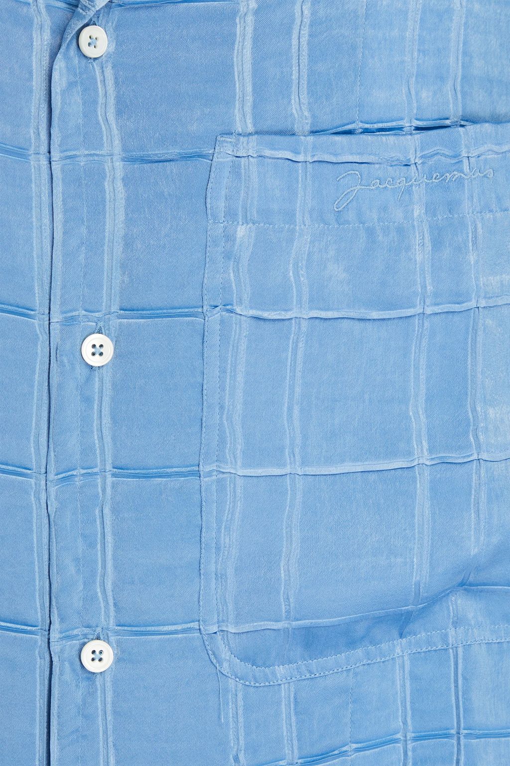 JACQUEMUS Jean checked washed-satin shirt