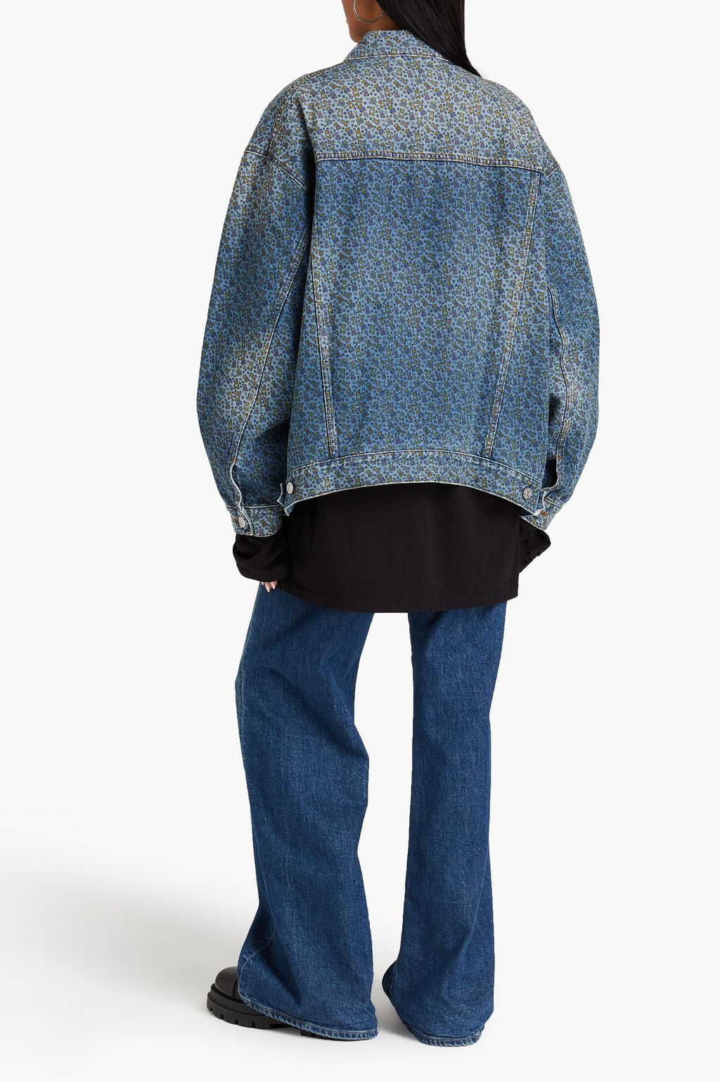 BALENCIAGA جاكيت مصنوع من الدنيم ومزين بطبعات