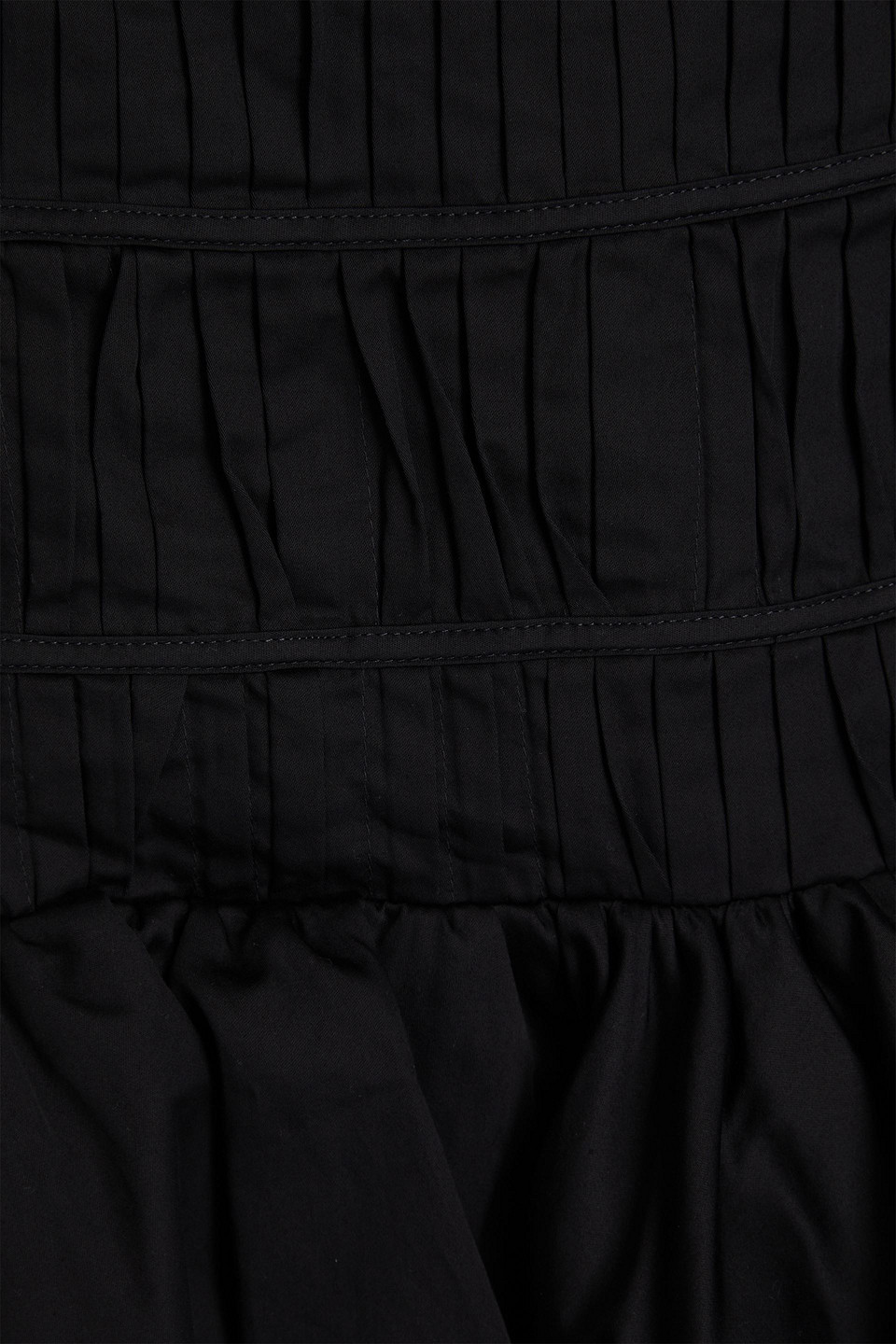 Aje La Vie Pleated Cotton-poplin Mini Skirt In Black