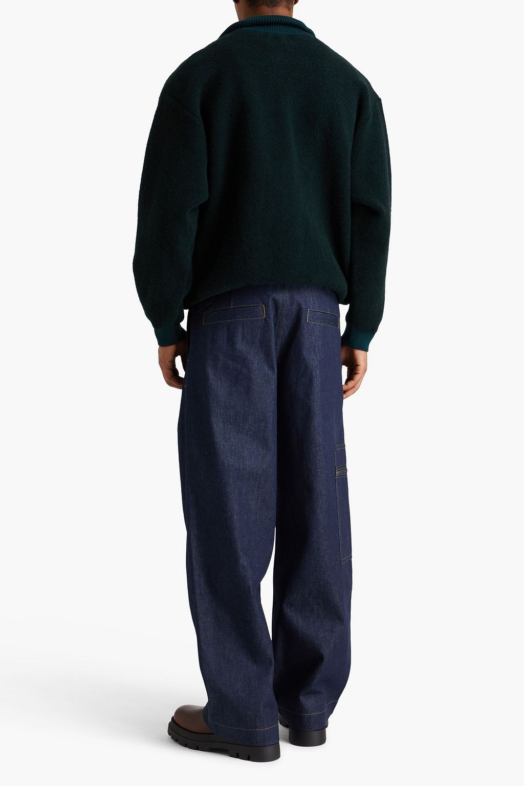 JACQUEMUS Berger ribbed merino wool-blend half-zip sweater