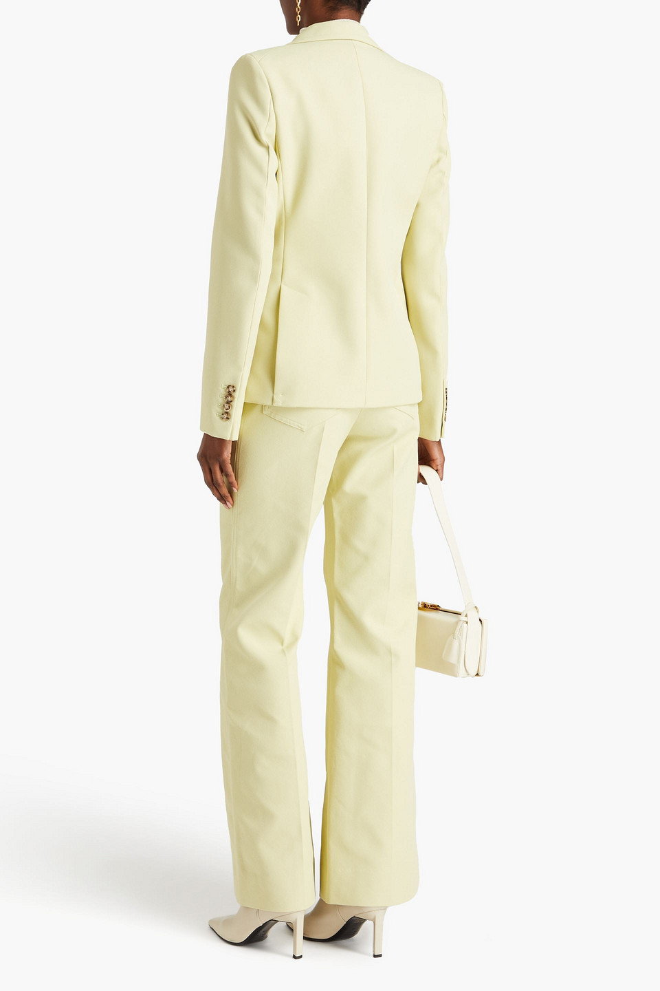 Shop Victoria Beckham Twill Blazer In Pastel Yellow