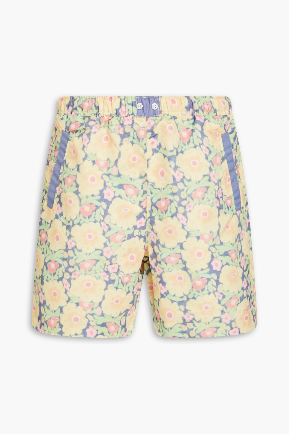 Mid-length floral-print swim shorts