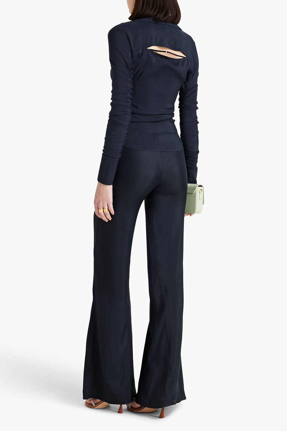 Jacquemus La Chemise Soffio Cutout Top In Navy