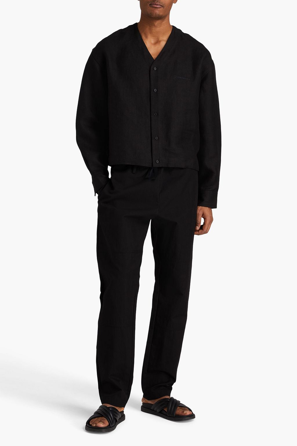 JACQUEMUS Embroidered linen shirt