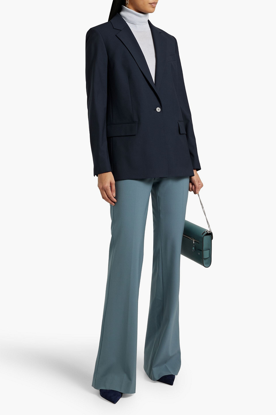 Theory Wool-blend Blazer In Blue