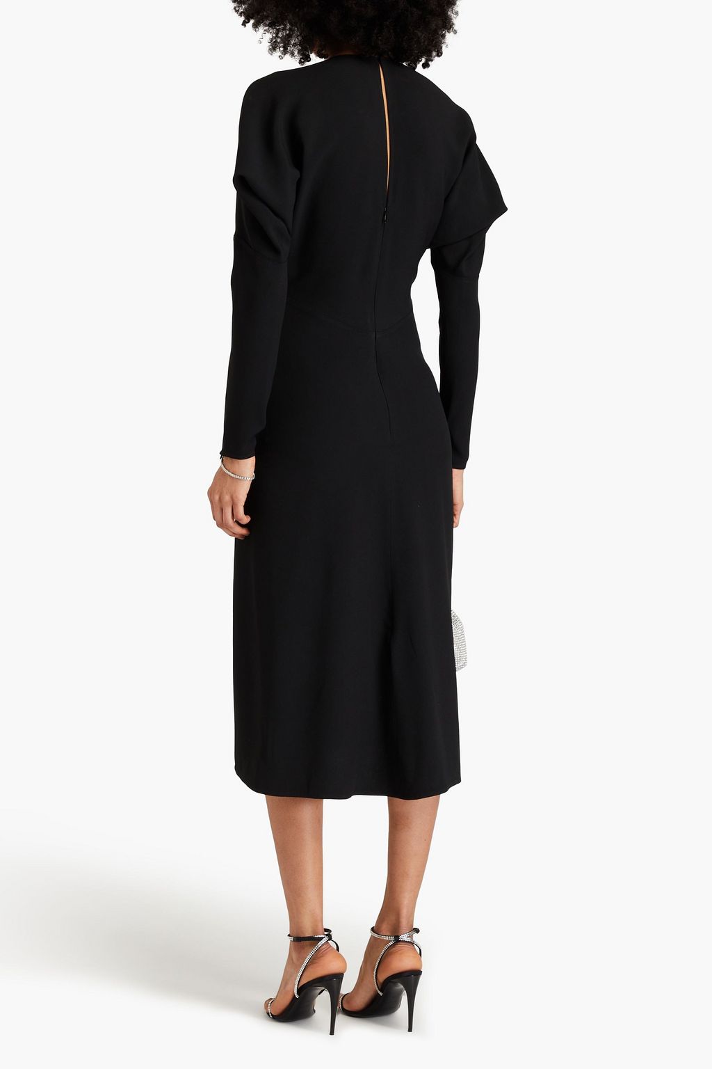 VICTORIA BECKHAM Pleated crepe midi dress | THE OUTNET