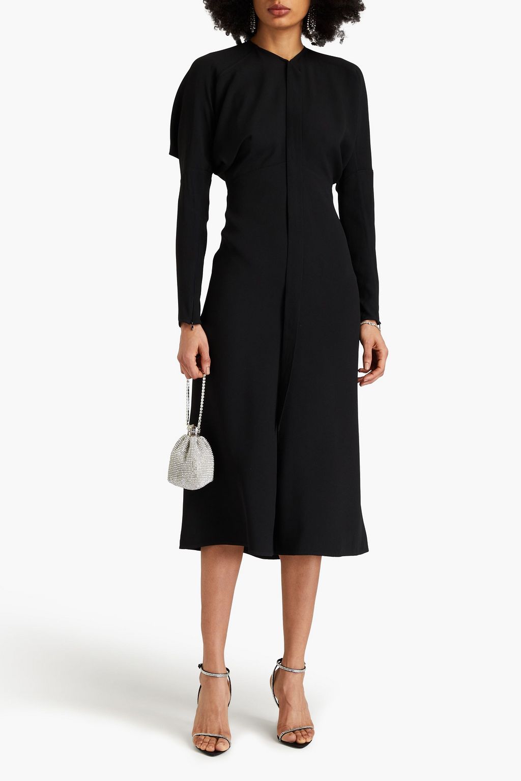 VICTORIA BECKHAM Pleated crepe midi dress
